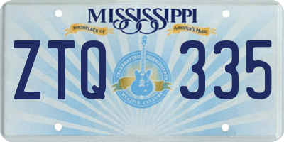 MS license plate ZTQ335