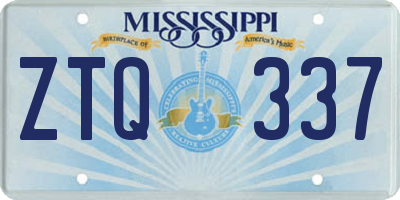 MS license plate ZTQ337