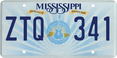 MS license plate ZTQ341
