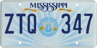 MS license plate ZTQ347