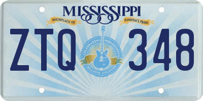 MS license plate ZTQ348