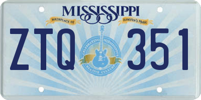 MS license plate ZTQ351
