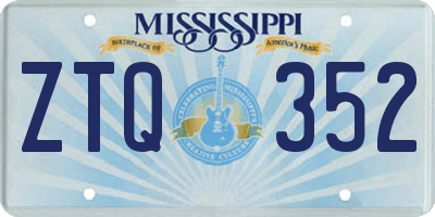 MS license plate ZTQ352