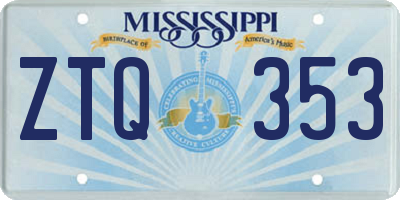 MS license plate ZTQ353