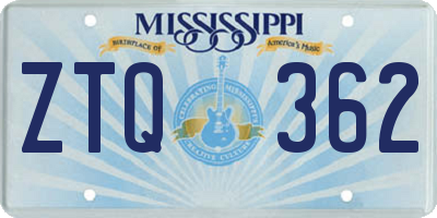 MS license plate ZTQ362
