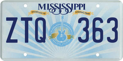 MS license plate ZTQ363
