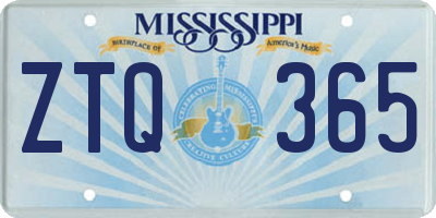 MS license plate ZTQ365