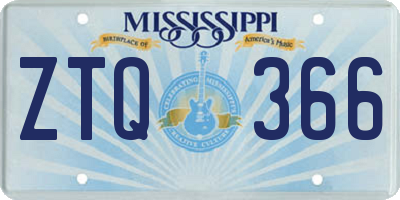 MS license plate ZTQ366