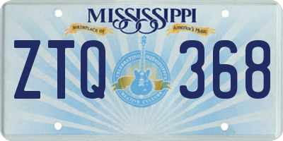MS license plate ZTQ368