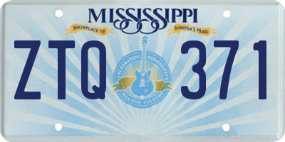 MS license plate ZTQ371