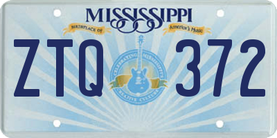 MS license plate ZTQ372