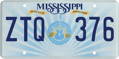 MS license plate ZTQ376