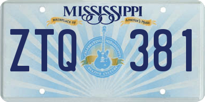MS license plate ZTQ381