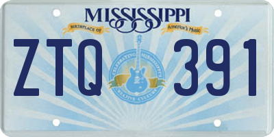 MS license plate ZTQ391