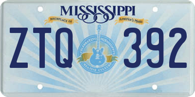 MS license plate ZTQ392