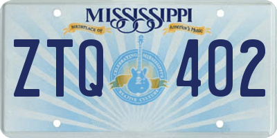 MS license plate ZTQ402