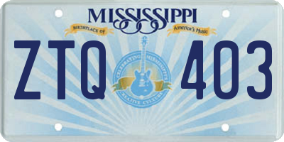 MS license plate ZTQ403