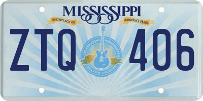 MS license plate ZTQ406