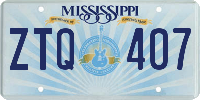 MS license plate ZTQ407
