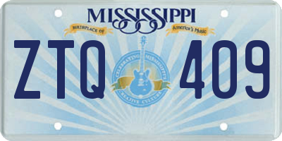 MS license plate ZTQ409