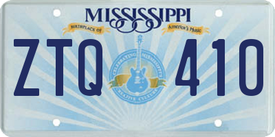 MS license plate ZTQ410
