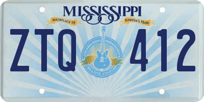 MS license plate ZTQ412
