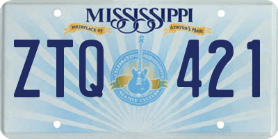 MS license plate ZTQ421