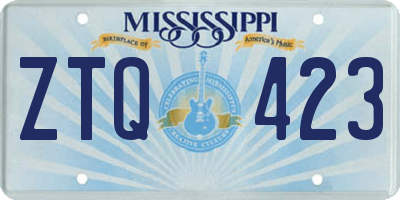 MS license plate ZTQ423