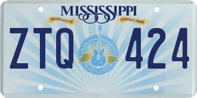 MS license plate ZTQ424