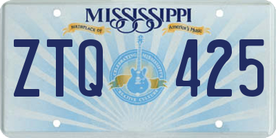 MS license plate ZTQ425