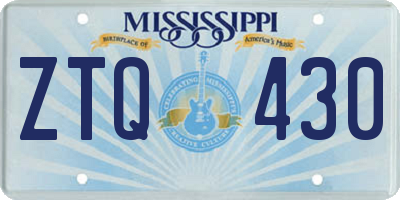 MS license plate ZTQ430