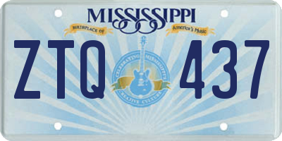 MS license plate ZTQ437