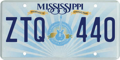 MS license plate ZTQ440