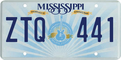MS license plate ZTQ441