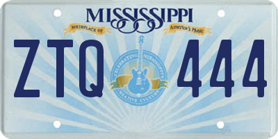 MS license plate ZTQ444