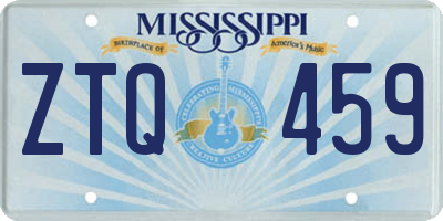 MS license plate ZTQ459