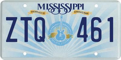 MS license plate ZTQ461
