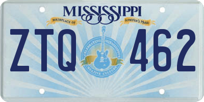 MS license plate ZTQ462