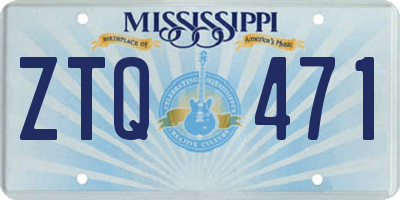 MS license plate ZTQ471