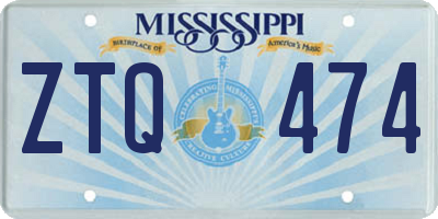 MS license plate ZTQ474