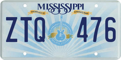 MS license plate ZTQ476