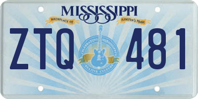 MS license plate ZTQ481