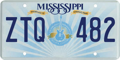 MS license plate ZTQ482