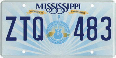 MS license plate ZTQ483