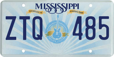 MS license plate ZTQ485