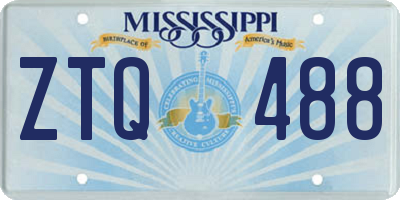 MS license plate ZTQ488