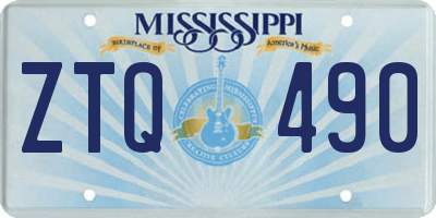 MS license plate ZTQ490
