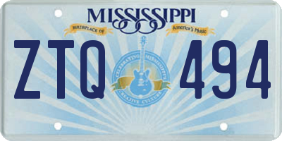 MS license plate ZTQ494