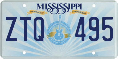 MS license plate ZTQ495