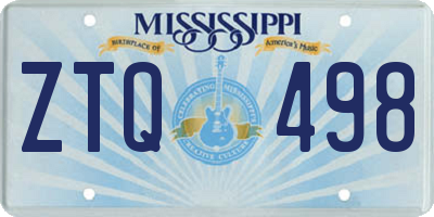MS license plate ZTQ498